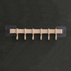 Creative 6-link adhesive plastic <b>hooks</b> for kitchens and bathrooms, six rows of <b>hooks</b> for toilet doors. - Product Image 3