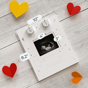 Houten Frame Aftellen Weken Voor Babyshower Welkomstbord Echografie Foto Geslacht Onthult Geschenken Nieuwe Moeder Verwacht Ouders - Product Image 2