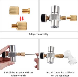 Mini regulador de barril de aluminio portátil 0-60 PSI CO2 cargador 3/8 adaptador para Gas nitrógeno Mini barril cerveza Growler alta precisión - Product Image 3