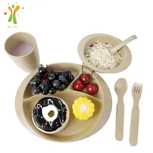 Biodegradável arroz casca colher e garfo pratos utensílios de mesa do bebê acessórios alimentação louça conjunto