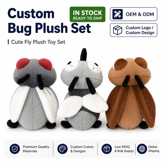 Customizable ODM Mosquito Fly Plush Toys-Super Soft Plush PP Cotton Filling 25cm Height Unisex Adult's Party Stress Relief Toys