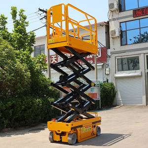 Elevador de tijera sobre orugas con orugas de altura de trabajo de 10m de alta calidad, elevador de tijera para trabajo de aire, elevador de 12m con gatos en pistas de rodillos - Product Image 1