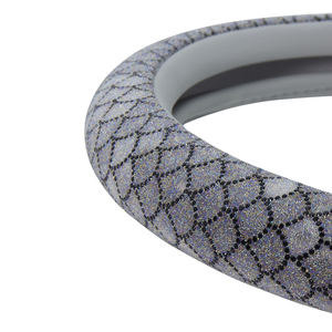 Housse de volant universelle scintillante, design écailles de poisson entièrement en strass, antidérapante pour voitures - Product Image 4