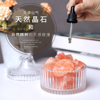 Parfum naturel d'huile essentielle d'aromathérapie d'usine OEM coffret cadeau en pierre de cristal diffuseur de pierre brute en quartz rose pour cadeau
