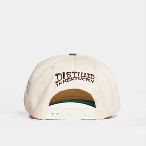 Casquettes Snapback personnalisées à 5 panneaux en coton à deux tons avec logo brodé plat vert - Product Image 6