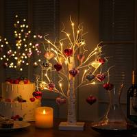 Lámpara LED con Forma de Árbol de Corazones, Luz Blanca Cálida, Romántica, Centro de Mesa para Interiores, IP44 Impermeable, Ramas de Plástico, para Bodas, San Valentín, Navidad