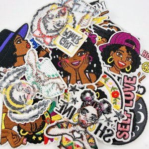 Patchs thermocollants brodés par machine, motifs dessin animé, Black Girl Magic, Girl Power, Hope, pour la décoration de vêtements, chapeaux et sacs - Product Image 5