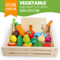 Jouet de découpe en bois sûr pour enfants, fruits et légumes de simulation, jeu de cuisine, jouet éducatif précoce pour jeu de rôle à la maison