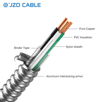 Cable MC JZD UL1569 de 600V, Resistente al Agua y al Aceite, Aprobado para Entierro Directo, para Uso Industrial, 12/2 12/3, Cable de Alimentación Blindado de Aluminio