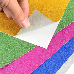 Papier cartonné A4 doré pailleté, poudre dorée brillante, papier doré à paillettes, papier avec colle au dos, pour activités manuelles de maternelle et créations DIY - Product Image 1