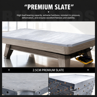 Mesa de billar americana de 9 pies, estructura gris, pizarra Jiujiang de 25 mm, riel de madera maciza de roble, tela Pro 500, retorno automático de bolas, CE OEM