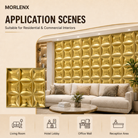 Panneau mural 3D en PVC effet miroir doré MORLENX, mosaïque carrée convexe, carrelage décoratif pour l'intérieur des bijouteries et les réceptions