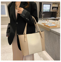 Sac fourre-tout de luxe 2026, nouvelle collection, en cuir PU, grande capacité, pour femme, avec contraste de couleurs, sac à bandoulière tendance pour dames, vente en gros