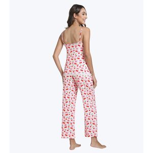 ชุดนอนผู้หญิงแบบกำหนดเอง เสื้อสายเดี่ยวพร้อมกางเกงขายาว คอวี ผ้าวิสโคสจากไม้ไผ่ เนื้อผ้านุ่ม ไซส์ S ถึง XXL - Product Image 5