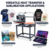 Presse à chaud DTF pour transfert de t-shirts, équipement d'impression vinyle avec doubles tables de travail en aluminium 16*24 - Grande Vente