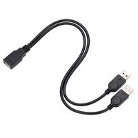 USB 2.0-Verlängerungskabel 1 Buchse zu 2 Dual-USB-Stecker Data Hub-Netzteil Y Splitter-Ladekabel