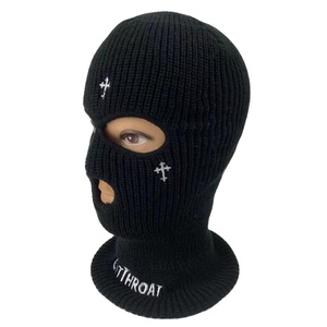 Masque <span class=keywords><strong>de</strong></span> <span class=keywords><strong>Ski</strong></span> tricoté avec Logo personnalisé, accessoire pour l'hiver, tête <span class=keywords><strong>de</strong></span> mort, couverture complète, couvre-tête <span class=keywords><strong>de</strong></span> <span class=keywords><strong>Ski</strong></span>, brodée, 3 trous, vente en gros, - Product Image 3