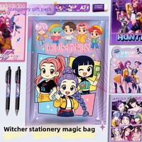 Ensemble de papeterie de luxe en PVC fait main Kpop Huntress Girl Group – Sac surprise de grande valeur pour étudiants et cadeau transfrontalier