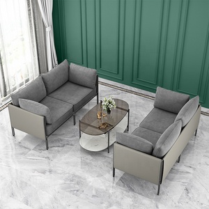 Canapé carré deux places Simple Leisure Negotiation, style nordique moderne, en fer et velours, design américain, luxe léger, pour hôtel - Product Image 1