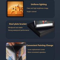 Espositore Menu LED Multistrato a Colonna in Metallo a Quattro Lati, Cubo Verticale Girevole con Scatola Luminosa a LED
