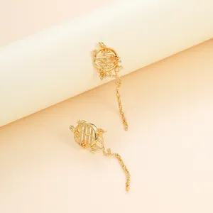 HAIKE Original 925 Sterling Silver Gold-plated Zircon Fashionable And Elegant Creative Hero Flower Drop Earring For Women