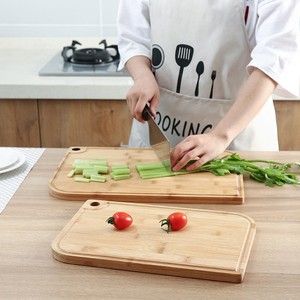 Tabla de cortar de bambú, tabla rectangular antibacteriana y antimoho para cortar frutas y verduras, duradera, fácil de limpiar - Product Image 1