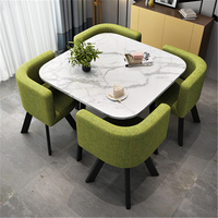 Hanyee table à manger carrée moderne de luxe ensemble 4 chaises de style européen Tables basses de loisirs en MDF pour la maison, la cuisine et les hôtels