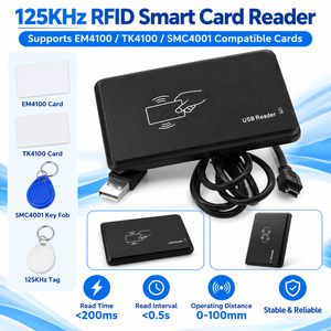 เครื่องอ่านบัตร USB 125kHz EM4100 คีย์ฟ็อบแท็ก RFID เครื่องอ่านสมาร์ทการ์ดสำหรับระบบควบคุมการเข้าออก ที่จอดรถ โรงเรียน มหาวิทยาลัย - Product Image 3