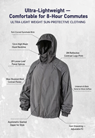 Veste de protection solaire UV UPF 50+ unisexe pour la course à pied, le cyclisme, la randonnée, la plage, le bord de mer, la campagne, la prairie, la côte, le parc, la rue