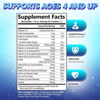 Gommes multivitaminées pour enfants, saveur fraise, mélange de vitamines et de minéraux, soutien du système immunitaire, 60 unités, complément alimentaire pour enfants