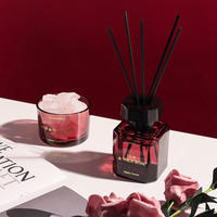 Coffret Cadeau Parfum d'Ambiance Rose Sauvage Édition Limitée Diffuseur à Bâtonnets en Verre Longue Durée avec Formule Écologique Sans Alcool