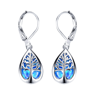 Unique Boucles D'oreilles En Pierre Opale Cerceau Boucles D'oreilles Boucle D'oreille Bijoux pour Les Femmes - Product Image 1