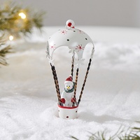 Parachute en fer ornements d'arbre de Noël ornements de père noël et de renne pendentif de Santa Elk et ornements de bonhomme de neige de vacances