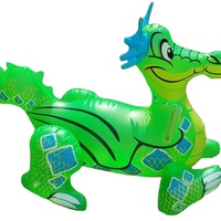 Ballon gonflable d'exercice Waterhan FTYP401JL en PVC, modèle Dragon Vert, pour enfants, 105,5 cm, capacité 20 kg+, utilisation extérieure toutes saisons