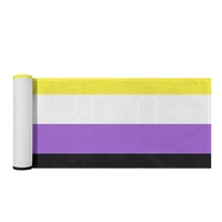 Chemin de table personnalisé non binnaire série arc-en-ciel gay, ornement de table en polyester pour les rassemblements festifs et les fêtes à thème à domicile