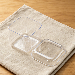 Boîte de rangement carrée transparente en PS de qualité alimentaire avec couvercle, épaisseur 1 mm, modèle JNH-006019, pour pâtisserie <span class=keywords><strong>maison</strong></span>, gâteaux, biscuits et gallettes - Product Image 5