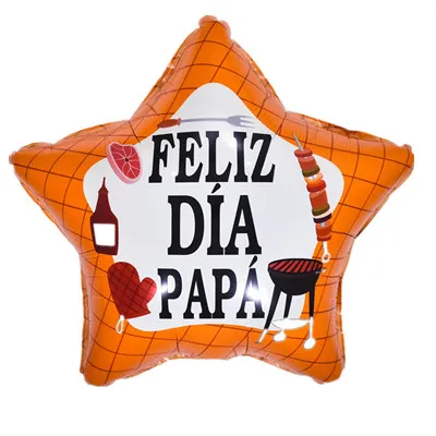 파티 용품 스페인어 스타 모양 아버지의 날 호일 풍선 파파 생일 파티 장식 기념일 풍선