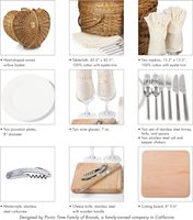 Panier de pique-nique en saule en forme de cœur, amour, Saint-Valentin # Ensemble de panier de pique-nique en osier d'art populaire pour la fête des mères, table à vin, décoration de vacances et cadeau