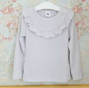 เสื้อยืดคอกลมแขนยาวสำหรับเด็กเสื้อผ้าสั่งตัดแบบเรียบ - Product Image 1