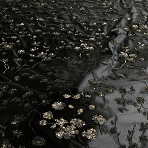 Mùa Thu Mùa Đông Của Phụ Nữ Tinh Tế Áo Khoác Áo Khoác Nhung Hàn Quốc Cơ Sở 3Mm <span class=keywords><strong>Sequin</strong></span> Thêu Ren Vải Váy Sườn Xám <span class=keywords><strong>Sequin</strong></span> Vải - Product Image 5