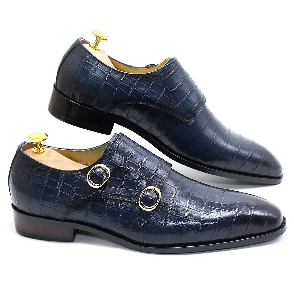 Chaussures habillées en cuir véritable pour hommes, imprimé Crocodile de qualité supérieure, Style italien à lacets, chaussures formelles Oxford, chaussures de mariage faites à la main