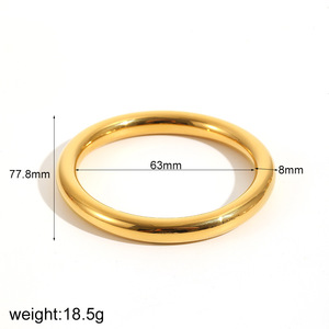 กำไลข้อมือสแตนเลสสตีลแบบกลวงสำหรับผู้หญิง ดีไซน์เรขาคณิต ทอง 18k ไทเทเนียมสตีล เครื่องประดับแฟชั่น - Product Image 5