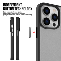 Pour iPhone 15 Pro Luxe Mat Givré Téléphone étui pour iphone 13 12 11 Pro Max 14 Plus Dur PC Antichoc Gris Clair Couverture de Téléphone