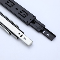 Glissière de tiroir moderne minimaliste de 40 mm de large à trois sections avec roulement à billes en acier laminé à froid pour applications de meubles et de claviers
