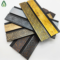 Panneau mural marron doré mat populaire de haute qualité Wpc Ps Panneau de plafond pour mur Panneaux PVC Intérieur 3d Carrelage Autocollants Décoration