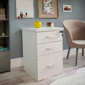 Gỗ hiện đại ba-ngăn kéo ròng rọc Bàn thấp hơn tủ nhà văn phòng máy tính Locker với khóa di chuyển tủ - Product Image 2