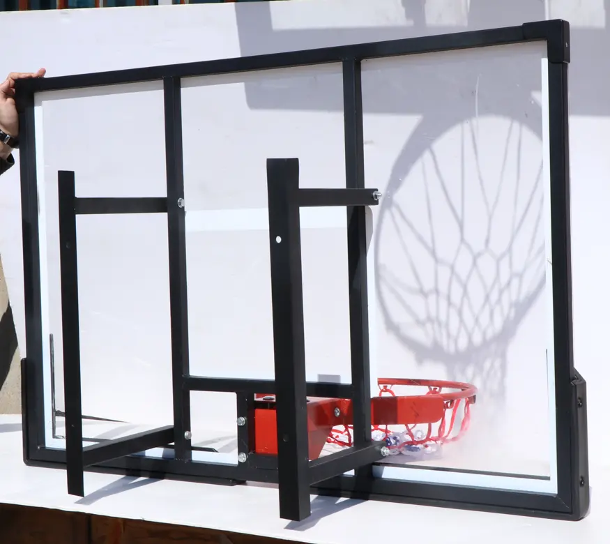 スチールチューブとPC壁掛けバスケットボールスタンドバスケットボールフープゴール120cm * 80cmバスケットボールバックボード付き
