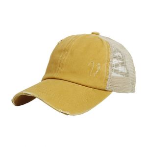 Casquette de baseball en coton lavé pour femme, style cowboy, pour le sport et l'extérieur, avec boucle élastique réglable et trou pour queue de cheval, respirante, vente en gros - Product Image 2