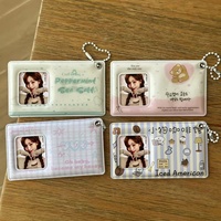 Tempat Kartu Foto Kawaii Custom Fashion Bentuk Hati Berongga Gantungan Kunci Idol 3 Inch PVC Tempat Kartu Foto Kpop untuk Pecinta Kpop Tempat Kartu Foto ID Kpop