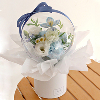 Boîtes Cadeaux pour Bougies Cylindriques, Boîte Ronde pour Fleurs avec Couvercle, Cadeau pour Maman, Bouquet de la Saint-Valentin